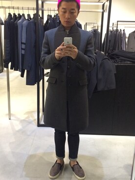 「NEIL BARRETT（ニールバレット）のアイテム（ブルゾン）」を使った、jimshumさん（メンズ・170cm）の冬コーディネート