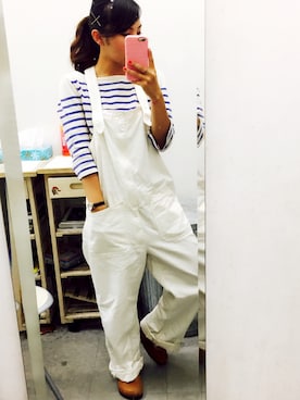 「Engineered Garments（エンジニアードガーメンツ）のアイテム（オールインワン・サロペット）」を使った、aoiさん（レディース・152cm）の夏コーディネート