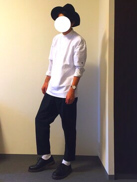 「Dr. Martens（ドクターマーチン）のDr.Martens (ドクターマーチン)/1461 3EYE GIBSON SHOES（その他シューズ）」を使った、まよさん（メンズ・178cm）の春コーディネート