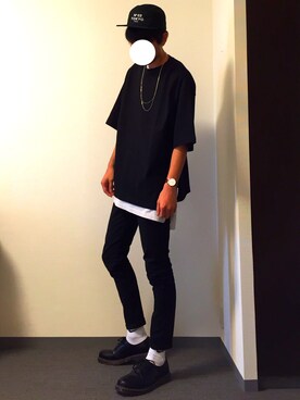 「Dr. Martens（ドクターマーチン）のDr.Martens (ドクターマーチン)/1461 3EYE GIBSON SHOES（その他シューズ）」を使った、まよさん（メンズ・179cm）の春コーディネート