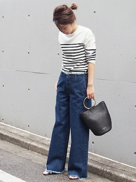 「Spick & Span（スピックアンドスパン）のアイテム（デニムパンツ）」を使った、Mizuki＊さん（レディース・160cm）の冬コーディネート