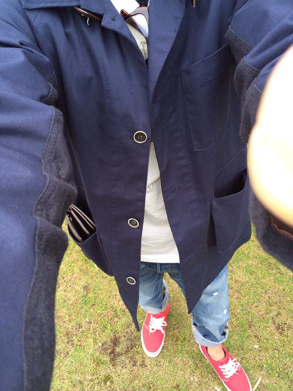 「BEN DAVIS/WHITE LABELのBEN DAVIS/アメリカントラックプリント 半袖Tシャツ（Tシャツ/カットソー、ホワイト系）」を使った、KAWASAKI.Rさん（メンズ・168cm）の春コーディネートの1枚目の写真