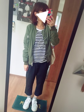 「URBAN RESEARCH（アーバンリサーチ）のアイテム（MA-1）」を使った、UNさん（レディース・155cm）の春コーディネート