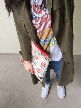 「RNA」｜「アイテム（シャツワンピース）」を使った、なつこさん（レディース・153cm）の春コーディネート