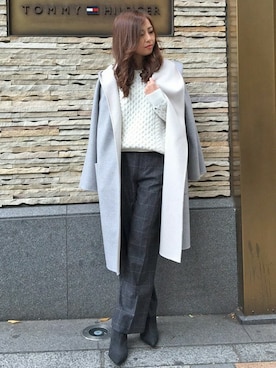 「TOMMY HILFIGER（トミーヒルフィガー）のアイテム（ジャケット/アウター）」を使った、maoさん（レディース・158cm）の冬コーディネート