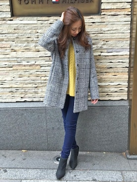 「TOMMY HILFIGER（トミーヒルフィガー）のアイテム（その他アウター）」を使った、maoさん（レディース・158cm）の冬コーディネート