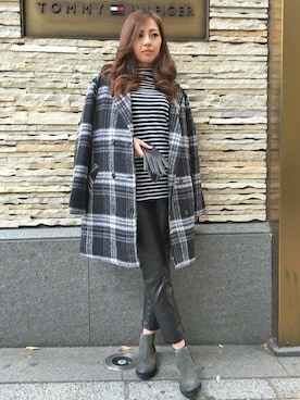 「pants」｜「アイテム（チェスターコート）」を使った、maoさん（レディース・158cm）の冬コーディネート