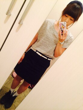 「UNIQLO（ユニクロ）のアイテム（スカート、その他）」を使った、ちゃんまーさん（レディース・151cm）の秋コーディネート