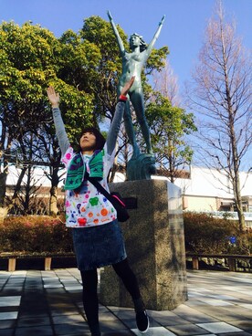 「GREGORY（グレゴリー）のGREGORY グレゴリー キックバックショルダー （ショルダーバッグ、ブラック系）」を使った、ちゃんまーさん（レディース・151cm）の冬コーディネート