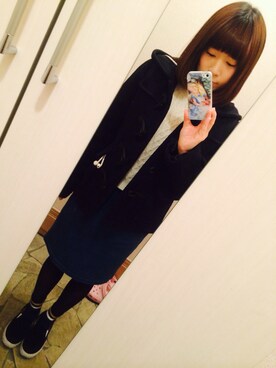 「SLOBE IENA（スローブイエナ）のアイテム（ダッフルコート）」を使った、ちゃんまーさん（レディース・151cm）の冬コーディネート