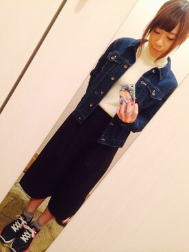 「no brand（ノーブランド）のピアス（ピアス（両耳用）、シルバー系）」を使った、ちゃんまーさん（レディース・151cm）の春コーディネート
