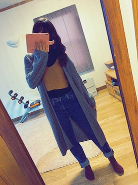 「AZUL（アズール）のアイテム（その他アウター）」を使った、yaneさん（レディース・161cm）の秋コーディネート
