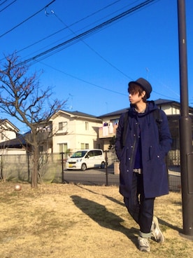 「BLUE WAY（ブルーウェイ）のアイテム（デニムパンツ）」を使った、Taiyouさん（メンズ・170cm）の冬コーディネート