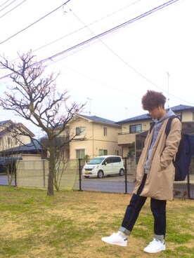 「BLUE WAY（ブルーウェイ）のアイテム（デニムパンツ）」を使った、Taiyouさん（メンズ・170cm）の春コーディネート