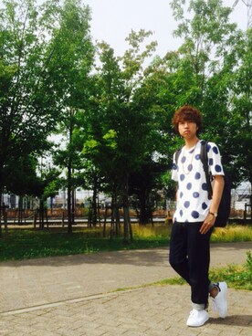 「BLUE WAY（ブルーウェイ）のアイテム（パンツ）」を使った、Taiyouさん（メンズ・170cm）の夏コーディネート