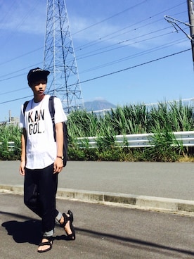 「BLUE WAY（ブルーウェイ）のアイテム（パンツ）」を使った、Taiyouさん（メンズ・170cm）の夏コーディネート
