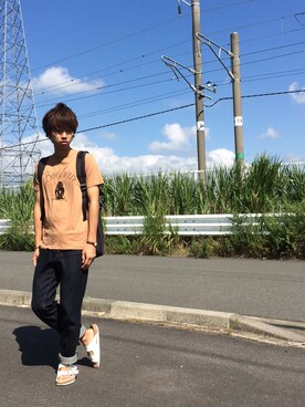 「BLUE WAY（ブルーウェイ）のアイテム（パンツ）」を使った、Taiyouさん（メンズ・170cm）の秋コーディネート