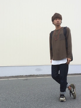 「BLUE WAY（ブルーウェイ）のアイテム（パンツ）」を使った、Taiyouさん（メンズ・170cm）の秋コーディネート