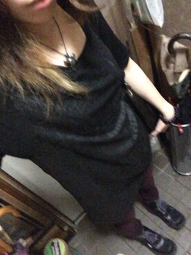 「ALGONQUINS（アルゴンキン）のアイテム（Tシャツ/カットソー）」を使った、くろすけさん（レディース・153cm）の夏コーディネート