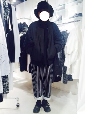 「靴下チラ見せ」｜「アイテム（その他アウター）」を使った、harukaさん（レディース・157cm）の冬コーディネート