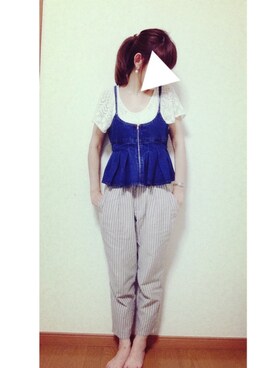 「ぺプラム」｜「アイテム（腕時計）」を使った、yさん（レディース・153cm）の夏コーディネート