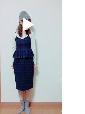 「襟付きトップス」｜「アイテム（ニットキャップ/ビーニー）」を使った、yさん（レディース・153cm）の秋コーディネート