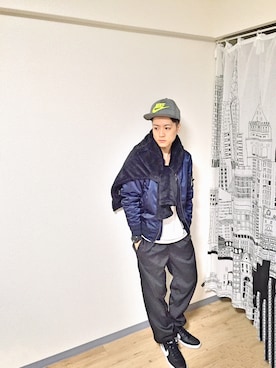 「NIKE（ナイキ）のNIKE/ナイキ グランドテラス 654495（スニーカー）」を使った、pizzawinoさん（メンズ・166cm）の秋コーディネート