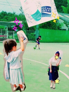 「ポカリコーデバトン」｜☺︎キミ☺︎さん（レディース・157cm）の夏コーディネート