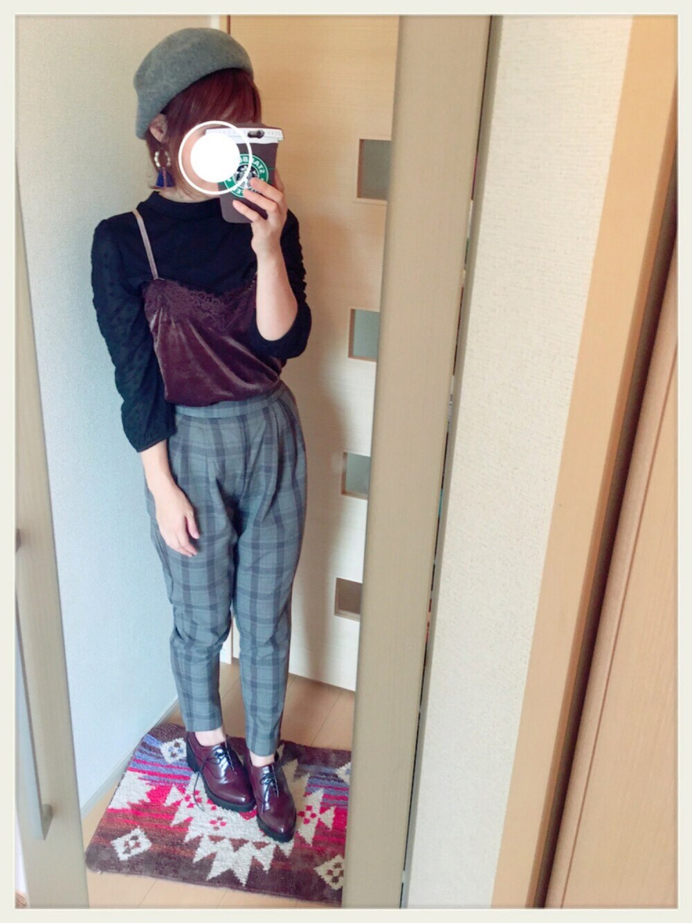 「プチプラ、ママコーデ、GU、おしゃれ好き変態部、sainokuni」｜「💘😍🙏yunちゃん🙏😍💘のアイテム（その他、ピンク系）」を使った、☺︎キミ☺︎さん（レディース・156cm）の秋コーディネートの1枚目の写真
