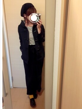 「Honeys（ハニーズ）のアイテム（ダッフルコート）」を使った、☺︎キミ☺︎さん（レディース・155cm）の秋コーディネート