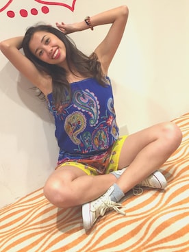 「Desigual（デシグアル）のアイテム（つなぎ/オールインワン）」を使った、Christina さん（レディース・161cm）の夏コーディネート