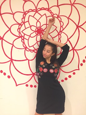 「Desigual（デシグアル）のアイテム（ワンピース/ドレス）」を使った、Christina さん（レディース・161cm）の秋コーディネート