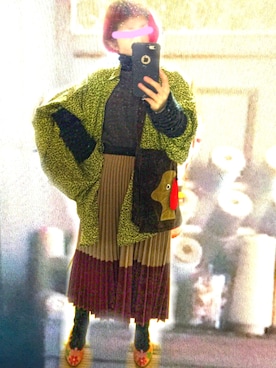 「アイテム（レッグウォーマー、ブラック系）」を使った、たんぼさん（レディース・151cm）の冬コーディネート