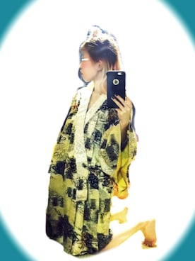 「ルームウェア」｜「アイテム（浴衣）」を使った、たんぼさん（レディース・151cm）の春コーディネート