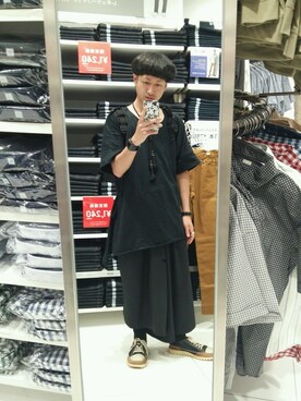 「whoopEE（フーピー）のアイテム」を使った、hiromuckさん（メンズ・164cm）の夏コーディネート