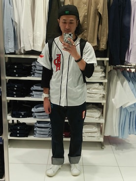 「白スニーカー」|「NIKE(ナイキ)のアイテム」を使った、hiromuckさん(メンズ・164cm)の夏コーディネート