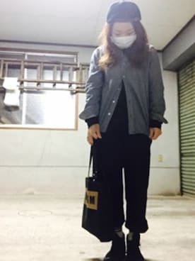 「デニムワイドアンクルパンツ」｜みっちゃんさん（レディース・155cm）の春コーディネート