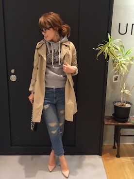 「アイテム（スウェット）」を使った、yuco.okadaさん（レディース・167cm・20代）の冬コーディネート