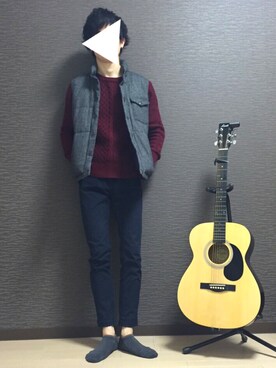 「WEGO（ウィゴー）のアイテム（ダウンベスト）」を使った、azuさん（メンズ・170cm）の春コーディネート