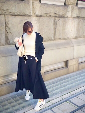「Max Mara（マックスマーラ）のアイテム（チェスターコート）」を使った、あさひさん（レディース・161cm）の冬コーディネート
