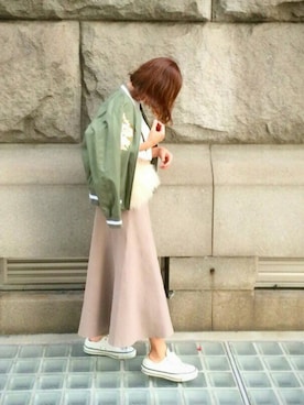 「CLANE（クラネ）のアイテム（ブルゾン）」を使った、あさひさん（レディース・161cm）の秋コーディネート