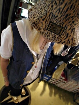 「NEIGHBORHOOD（ネイバーフッド）の雙面漁夫帽（キャップ、ブラック系）」を使った、♡モモ♡さん（レディース・168cm）の夏コーディネート