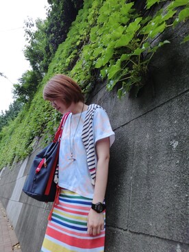 「Vivienne Westwood（ヴィヴィアンウエストウッド）のアイテム（ネックレス、シルバー系）」を使った、♡モモ♡さん（レディース・168cm）の秋コーディネート