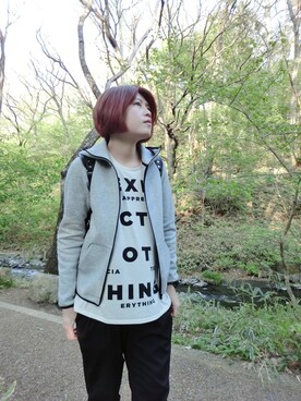 「MURUA（ムルーア）のアイテム（Tシャツ/カットソー、ホワイト系）」を使った、♡モモ♡さん（レディース・168cm）の夏コーディネート