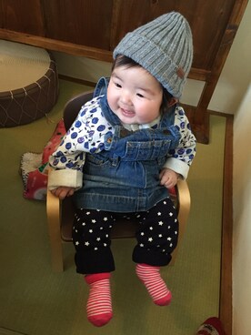 「baby girl」｜Cちゃんさん（キッズ・70cm）の冬コーディネート