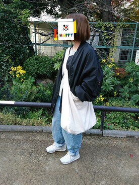 「エムエーワン」｜「アイテム（ブルゾン）」を使った、みずきさん（レディース・154cm）の秋コーディネート