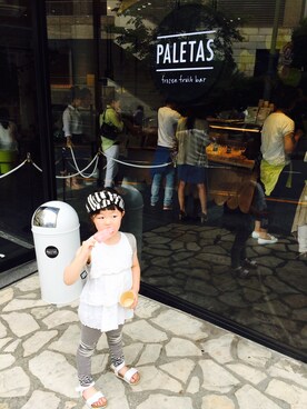 「アイテム（ヘアアクセサリー）」を使った、HANNAさん（キッズ・120cm）の夏コーディネート