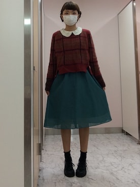 「AS as know as（エーエス アズノウアズ）のアイテム（ニット/セーター）」を使った、HIGANOさん（レディース・154cm）の秋コーディネート