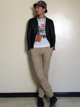 「station（スタシオン）のアイテム」を使った、👣HIRO👣さん（メンズ・185cm）の春コーディネート