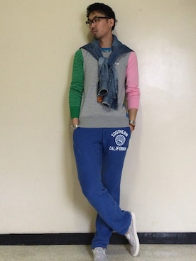 「YMC（ワイエムシー）のアイテム」を使った、👣HIRO👣さん（メンズ・185cm）の夏コーディネート